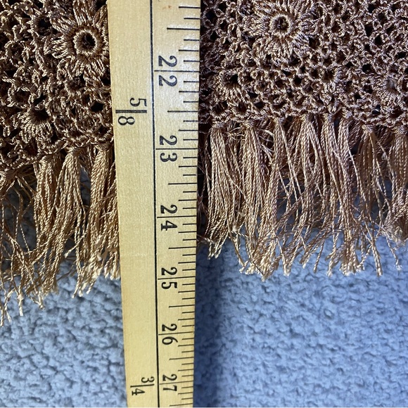 Lisa Intl Vintage Suede Jacket Woman’s L Large Crochet Tan Brown - Picture 5 of 13